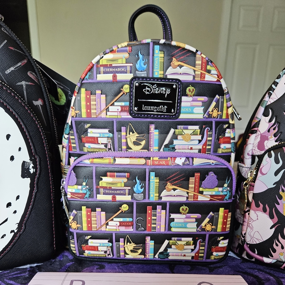 Loungefly Disney Villains Books Mini Backpack